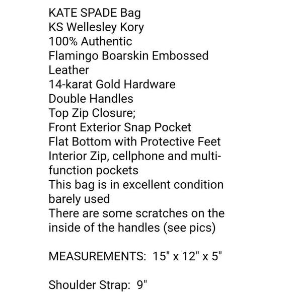 Kate Spade NY NEW Wellesley Quinn Pink Leather Satchel Crossbody Handbag Purse - Picture 10 of 16